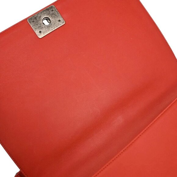 Boy Chanel Red Calfskin Wild Stitch Large Shoulder Bag 117227 - Picture 7 of 10
